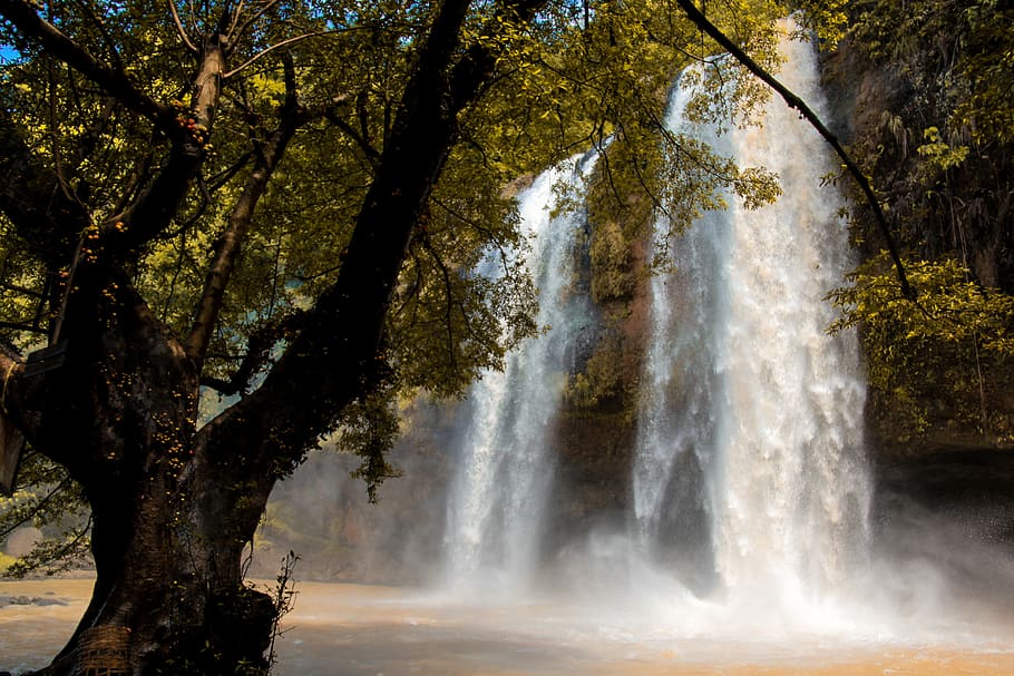 waterfall, river, nature, the landscape, outdoors, cascade HD wallpaper