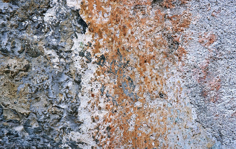 rock, rust, texture, rug, slate, steel, concrete, crystal, plant, HD wallpaper