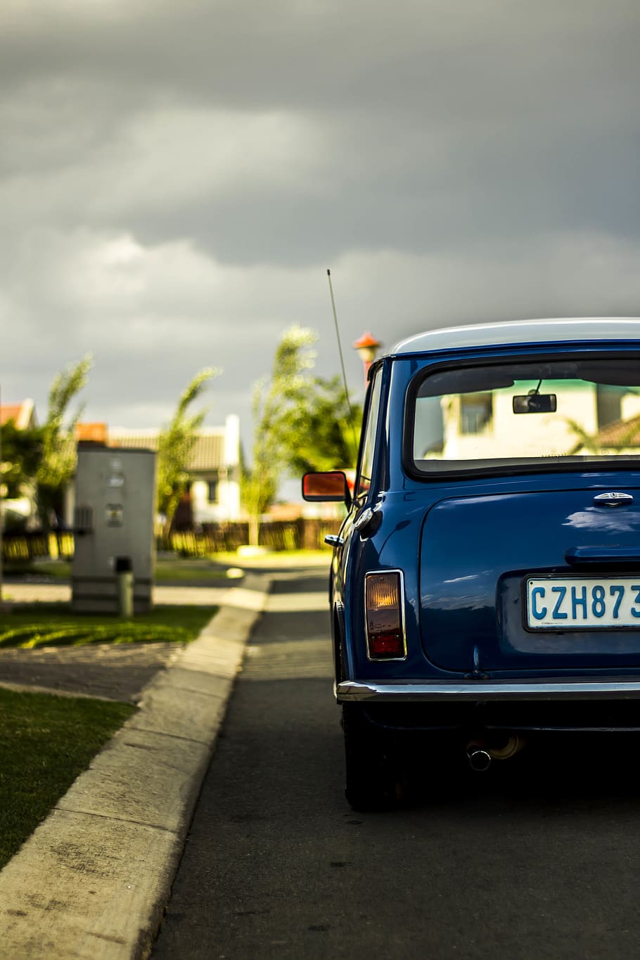 blue car, transportation, automobile, vehicle, license plate HD wallpaper