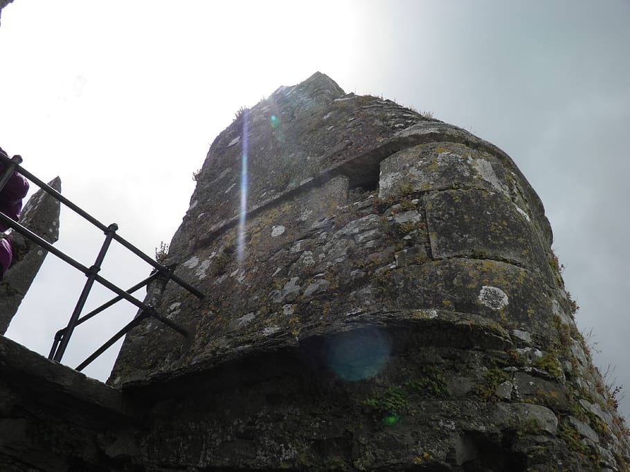 blarney, ireland, castle, sunburst, architecture, sky, low angle view, HD wallpaper