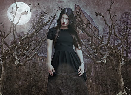 vampire, gothic, dark, fantasy, portrait, fantasy portrait HD wallpaper
