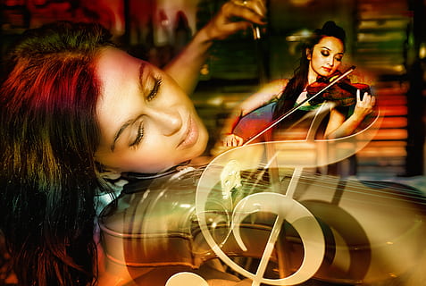 violin, music, composing, human, woman, vibration, dream, adults HD wallpaper