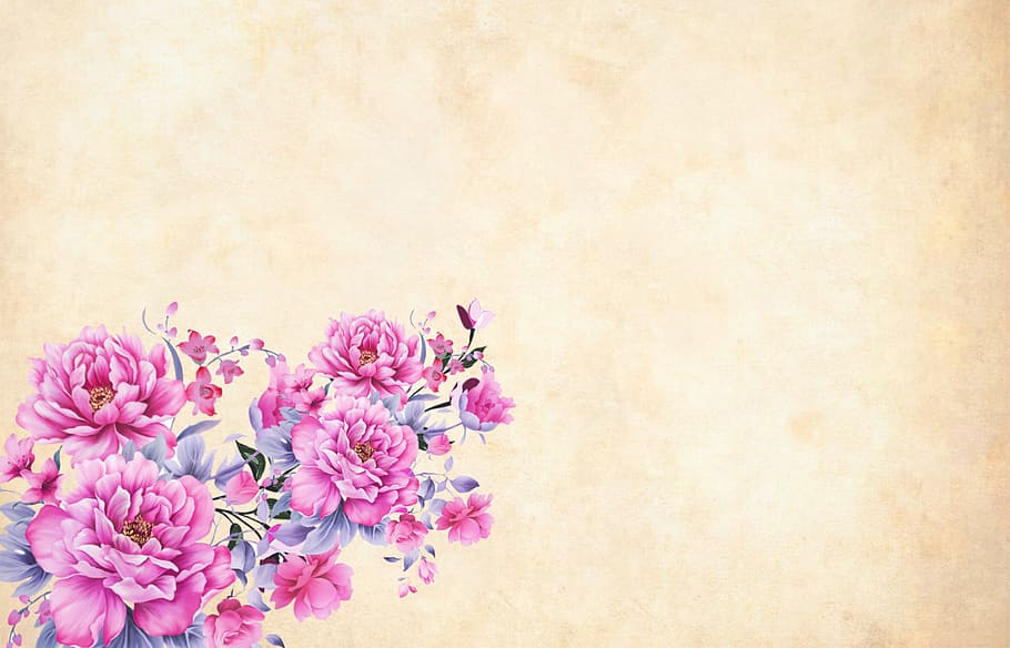 HD wallpaper: flower, floral, paper, vintage, roses, bouquet, cluster ...