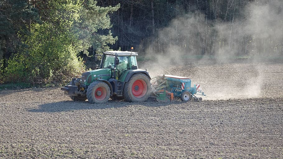 tractor, seeds, farmer, cereals, agricultural, rural, agriculture HD wallpaper