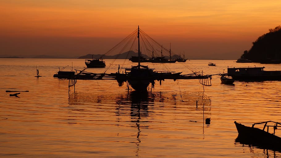 west, evening, ship, atmosphere, water, sunset, sky, nautical vessel HD wallpaper