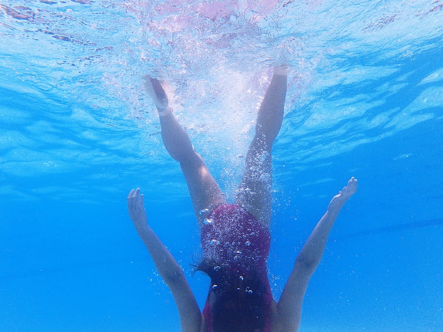 spain, diving, summer, swimming pool, girl, swimm wear, water HD wallpaper