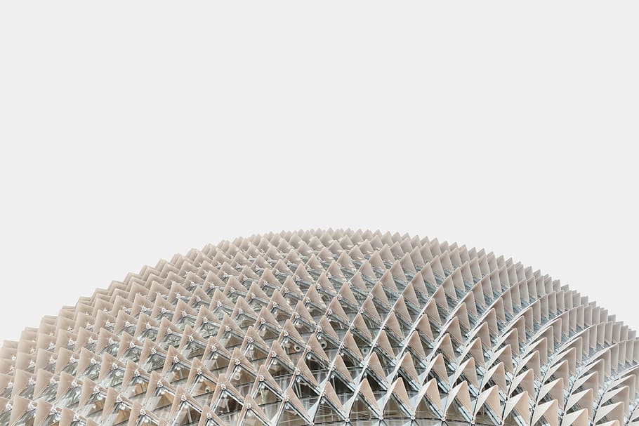 white dome building, shape, architecture, blanc, triangle, glass HD wallpaper