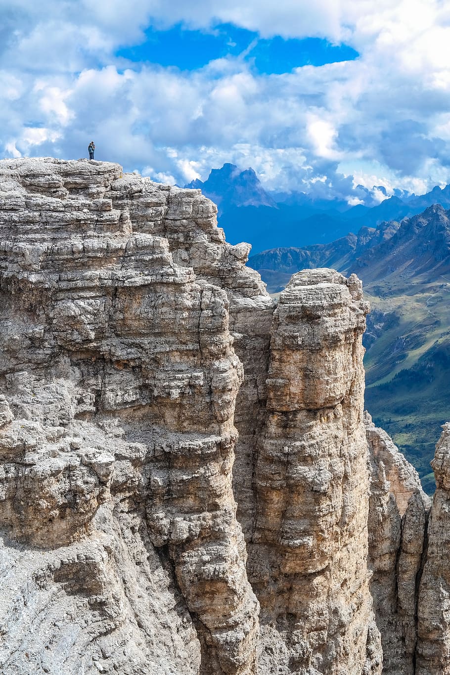 alpine, dolomites, abyss, mountains, clouds, rock, view, cloud - sky HD wallpaper
