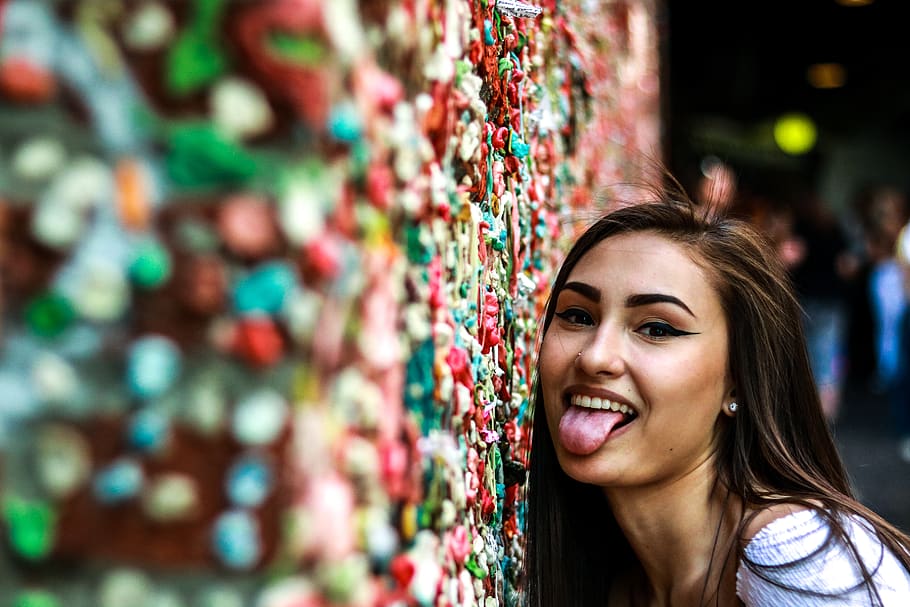 seattle, pike place market, united states, gum, sophia, gumwall