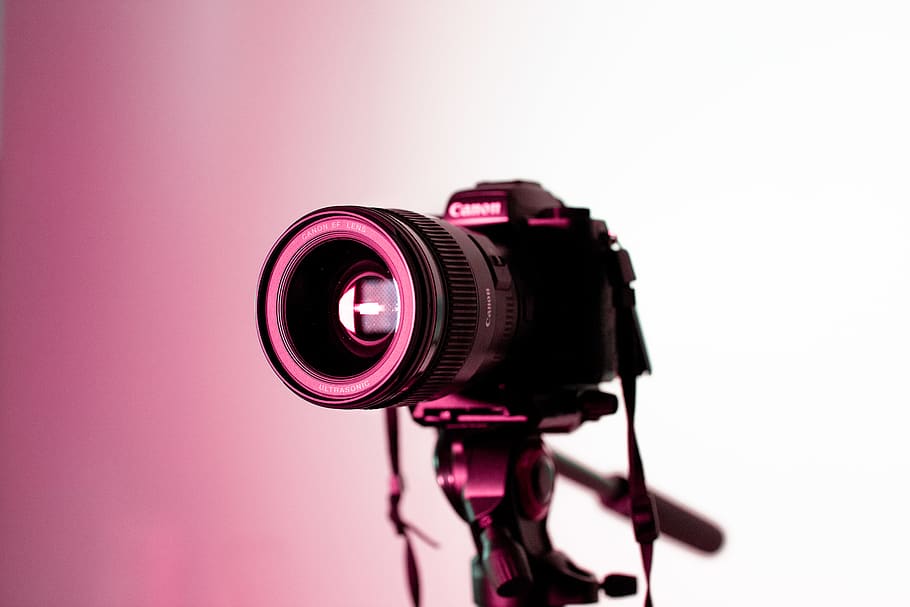 Close-Up Photo of DSLR Camera, blur, camera equipment, camera lens HD wallpaper