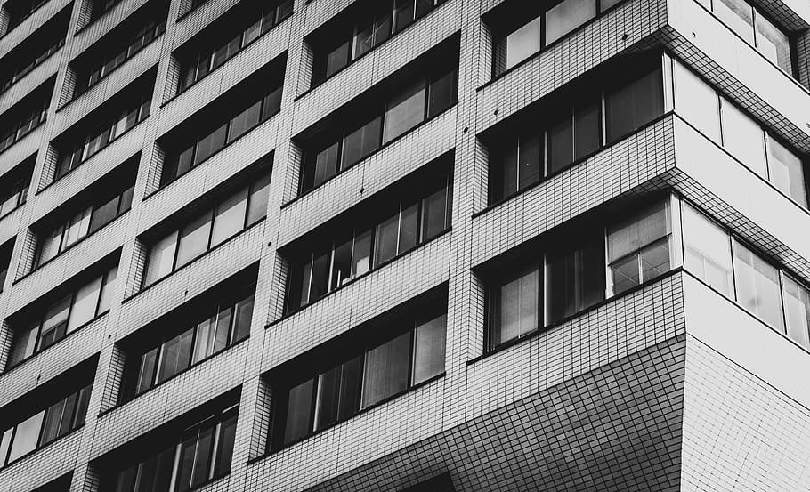 gray concrete building, architecture, corner, city, urban, facade HD wallpaper