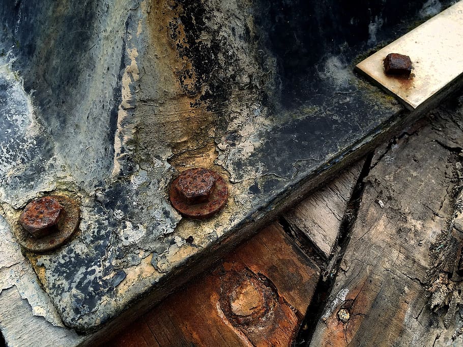 boat, metal, rust, aebroath, bolt, weathered, decay, oxidation HD wallpaper
