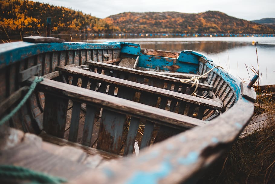 brown boat, coffee cove, canada, vessel, transportation, watercraft HD wallpaper