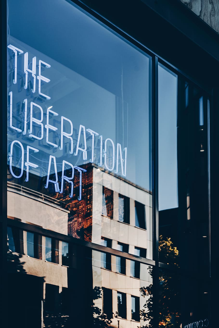 sign, window, glass, architecture, design, typography, neon HD wallpaper