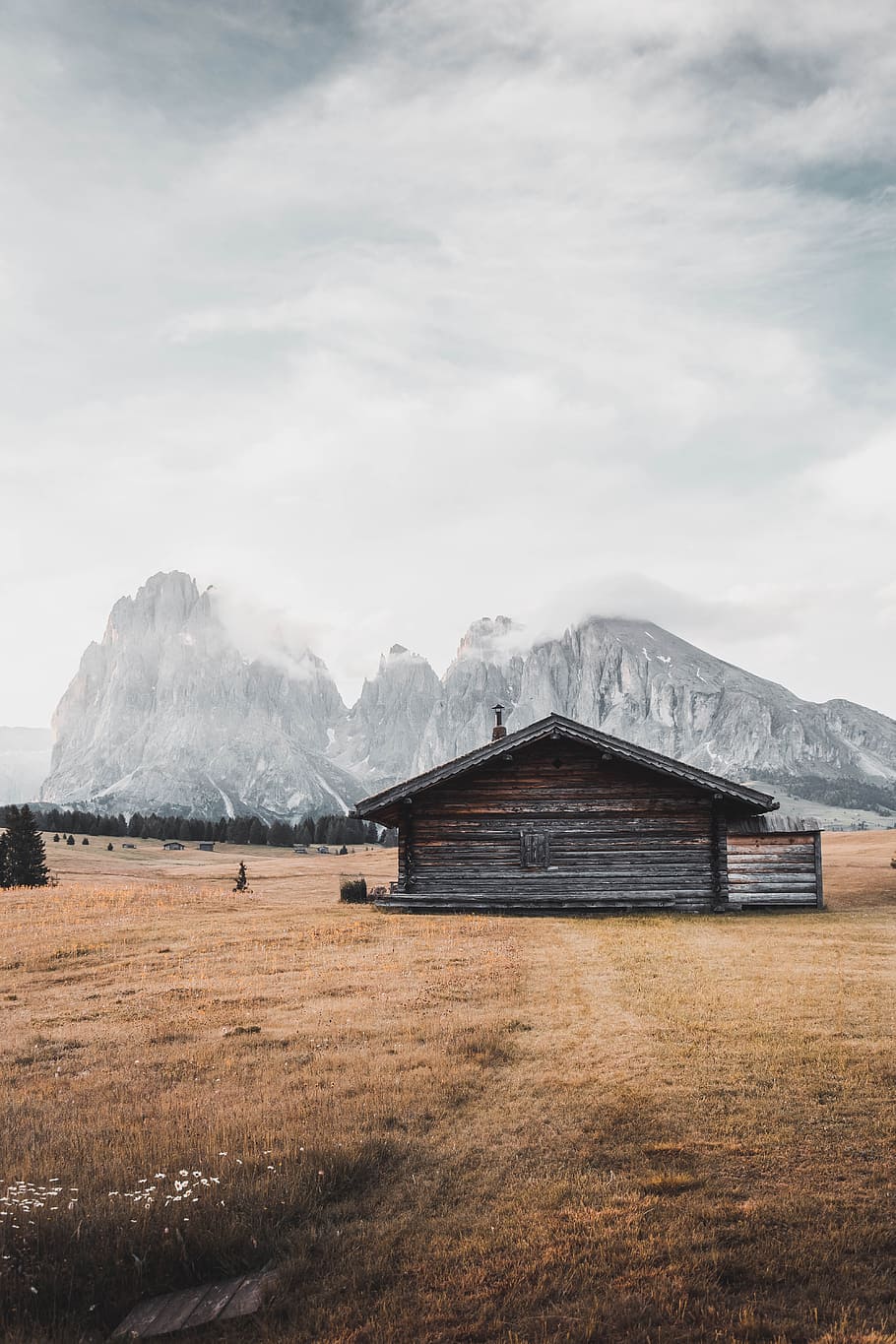gray house during daytime, mood, trentino, landscape, mountain