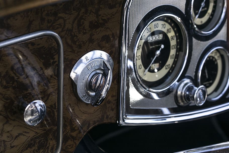 packard 8, convertible, 1930th, retro, dashboard, details, classic HD wallpaper