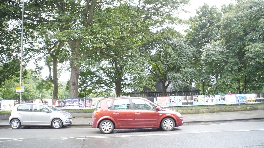 trees, forest, park, edinburgh, meadow bank, motor vehicle HD wallpaper