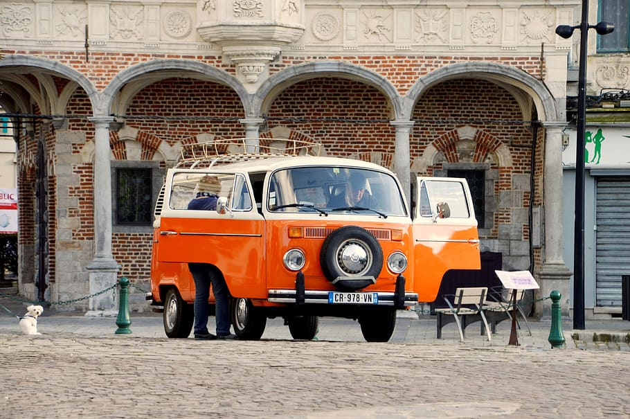van, retro, old, nostalgic, volkswagen, vintage, travel, automobile, HD wallpaper