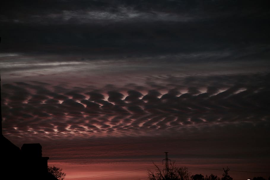 sunset, clouds, weird shapes, cloud - sky, beauty in nature HD wallpaper