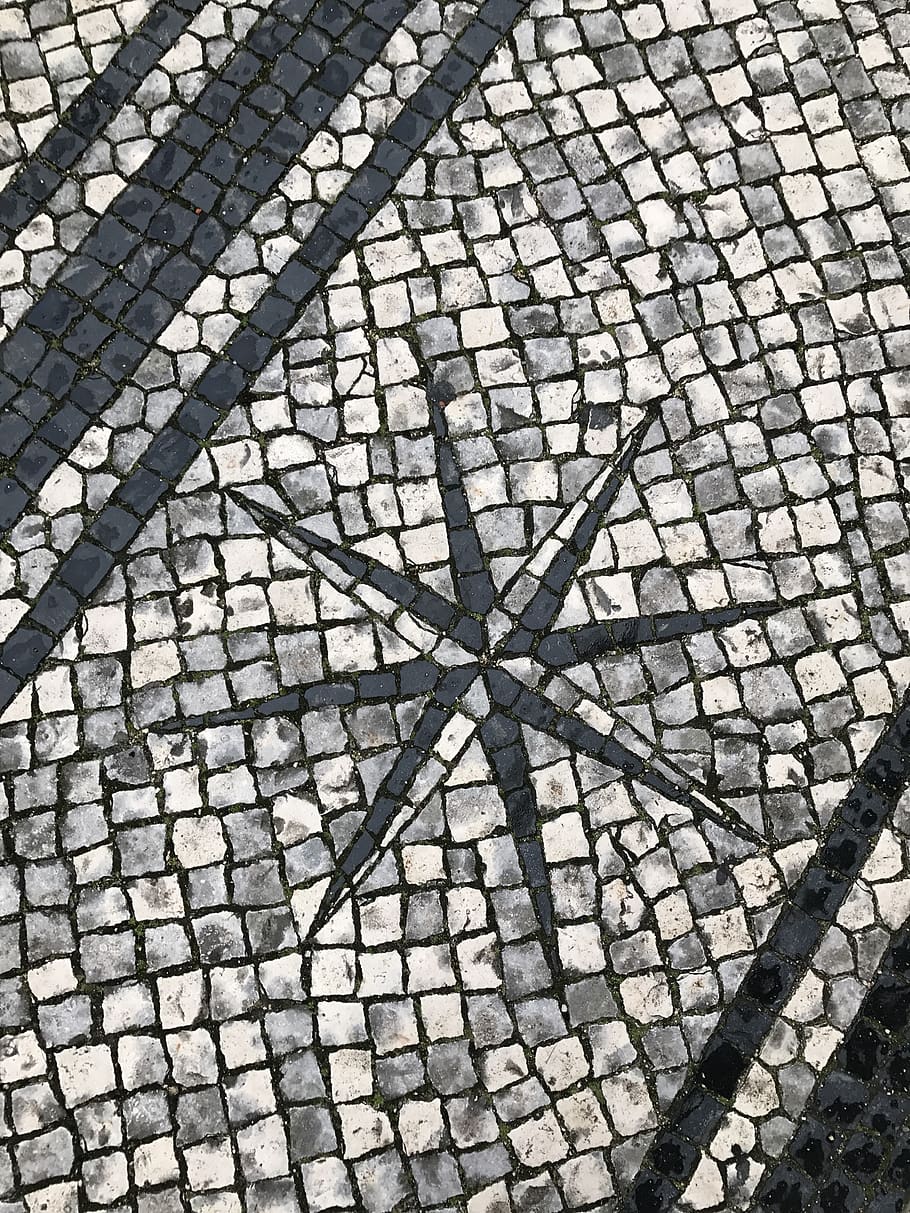 portugal, coimbra, star, pattern, full frame, backgrounds, high angle view, HD wallpaper
