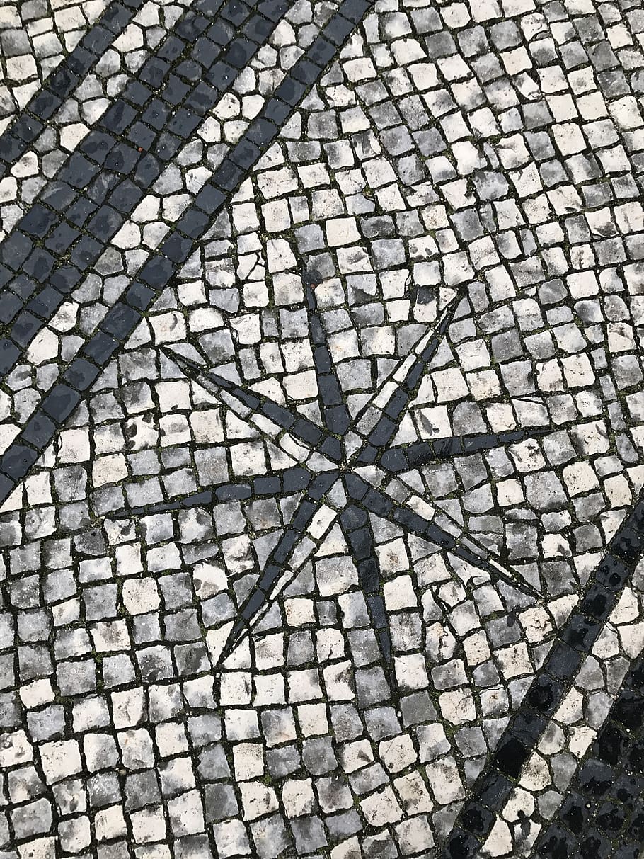 portugal, coimbra, star, pattern, full frame, backgrounds, high angle view HD wallpaper