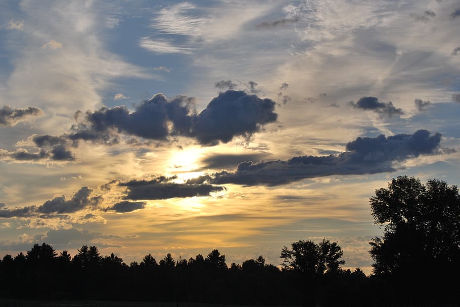 sunrise, clouds, cloudy, sky, cloudy sky, landscape, skyscape HD wallpaper