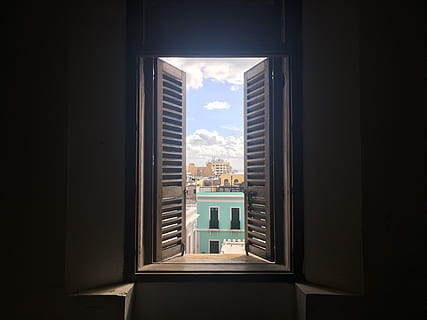 home decor, curtain, window shade, shutter, city, san jaun HD wallpaper