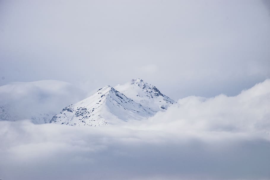 white mountain, nature, outdoors, mountain range, ice, peak, glacier HD wallpaper