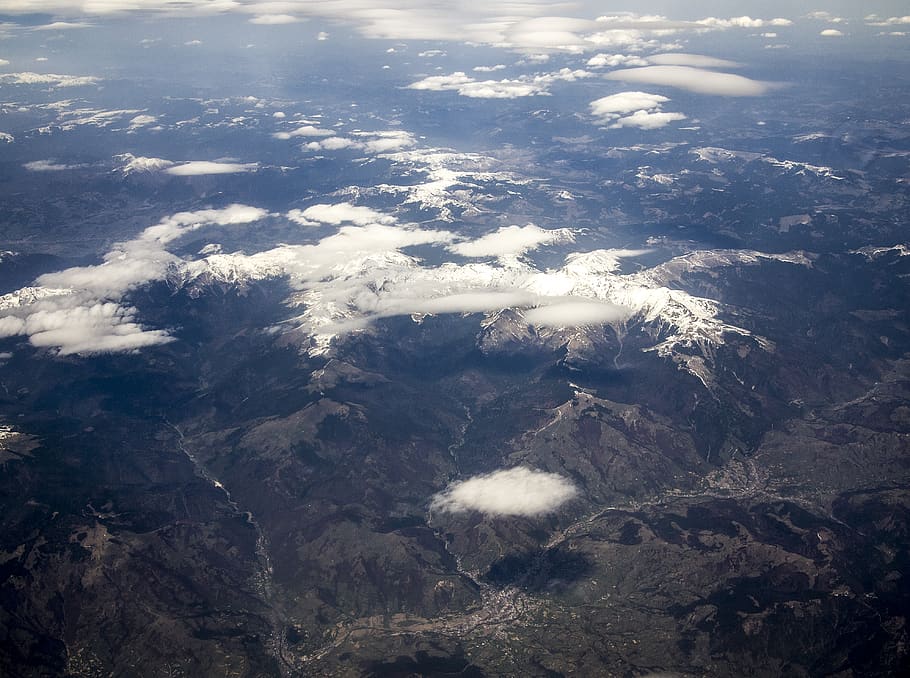 austria, landscape, flight, fly, flying, travel, sky, from above HD wallpaper