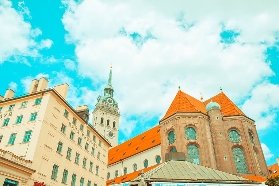 germany, munich, clouds, sky, skyline, old, built structure HD wallpaper