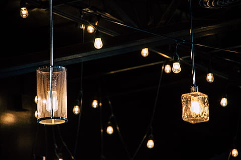 Close-up Photography of Lights, blur, dark, focus, glass items HD wallpaper