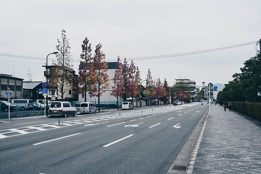 kyoto, calm, transportation, city, road, street, building exterior HD wallpaper