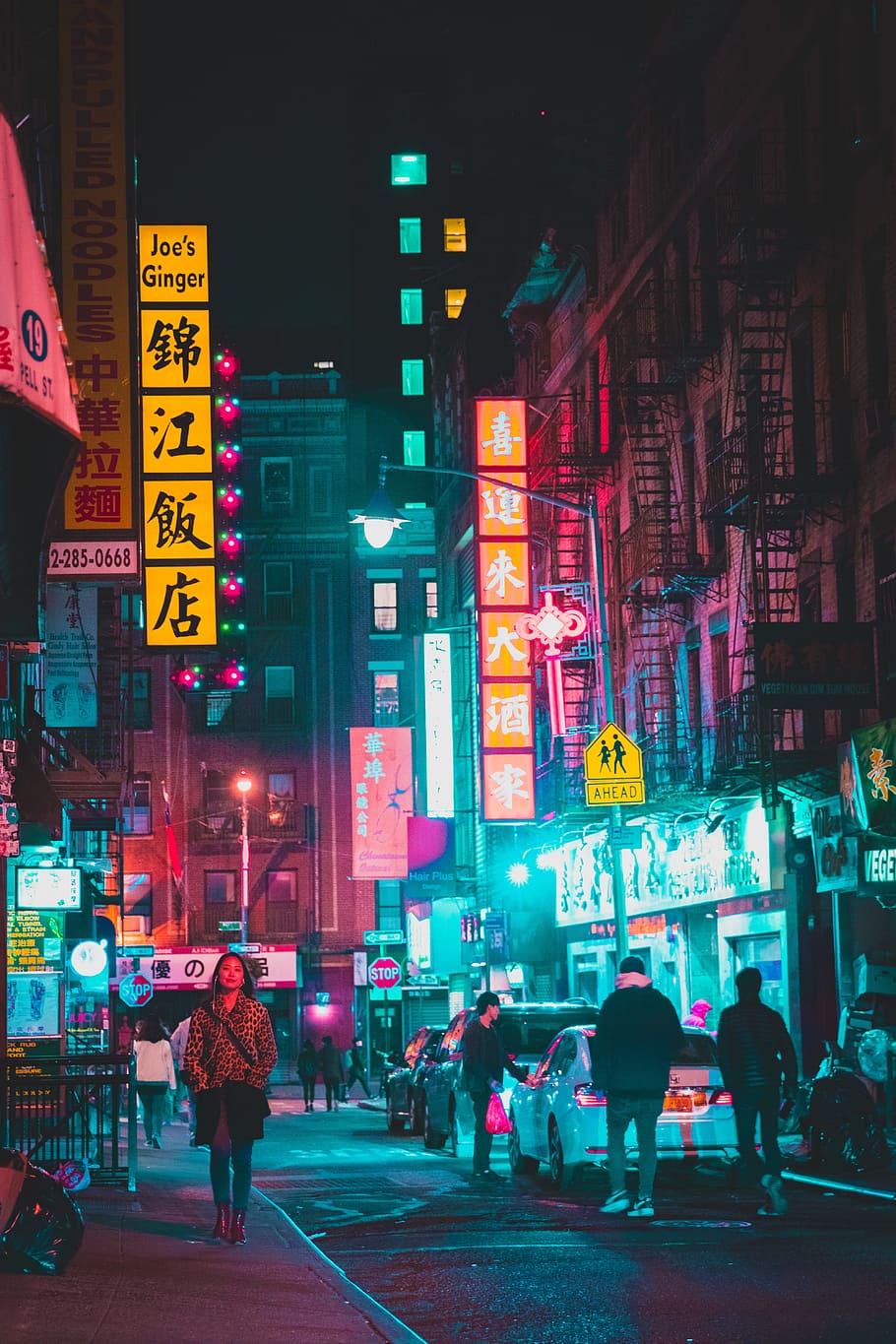 Chinese Neighborhood During A Dark Night 4K Phone Wallpaper