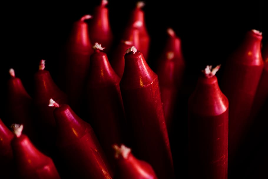 crayon, red, candles, fire, flame, weapon, weaponry, night life HD wallpaper