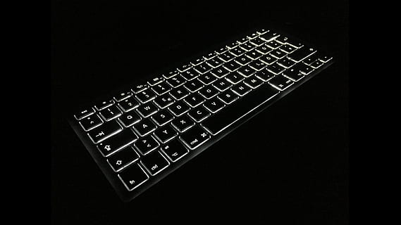 black and white lighted keyboard, computer hardware, computer keyboard HD wallpaper