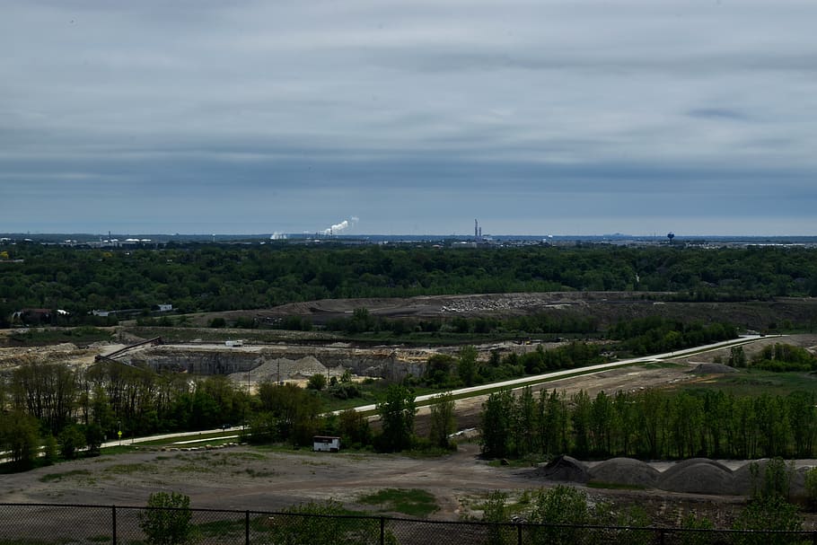 industry, quarry, construction, elevated, overlook, nature, HD wallpaper