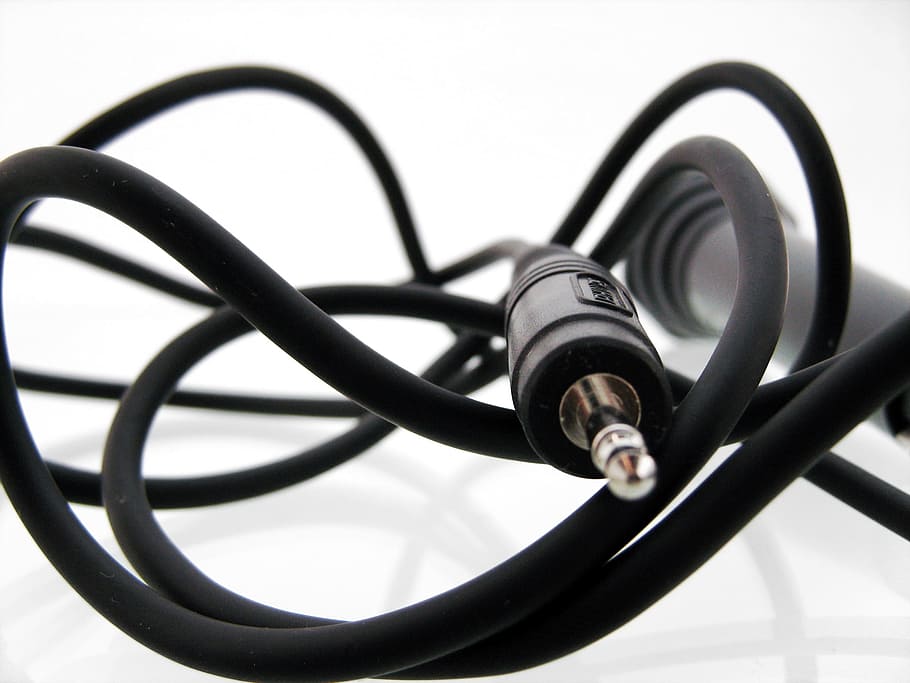 audio, plug, black, jack, isolated, electric, white, stereo HD wallpaper