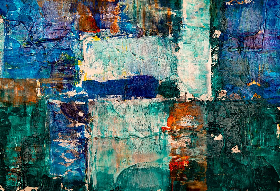 abstract paitning, backgrounds, textured, full frame, weathered HD wallpaper