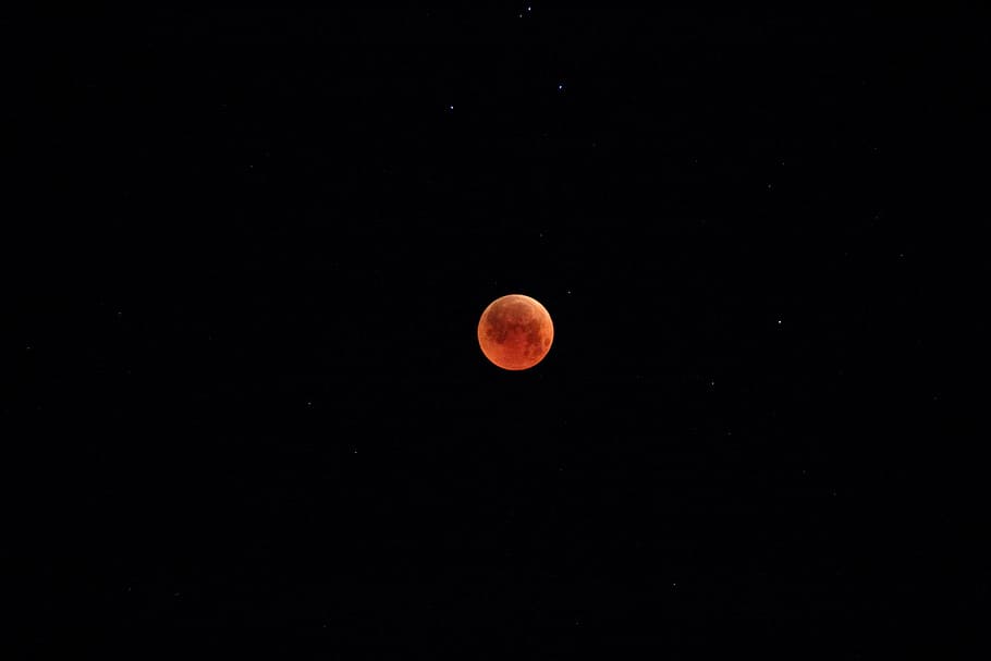 blood moon, sky, dark, circle, black, night, astrophotography HD wallpaper