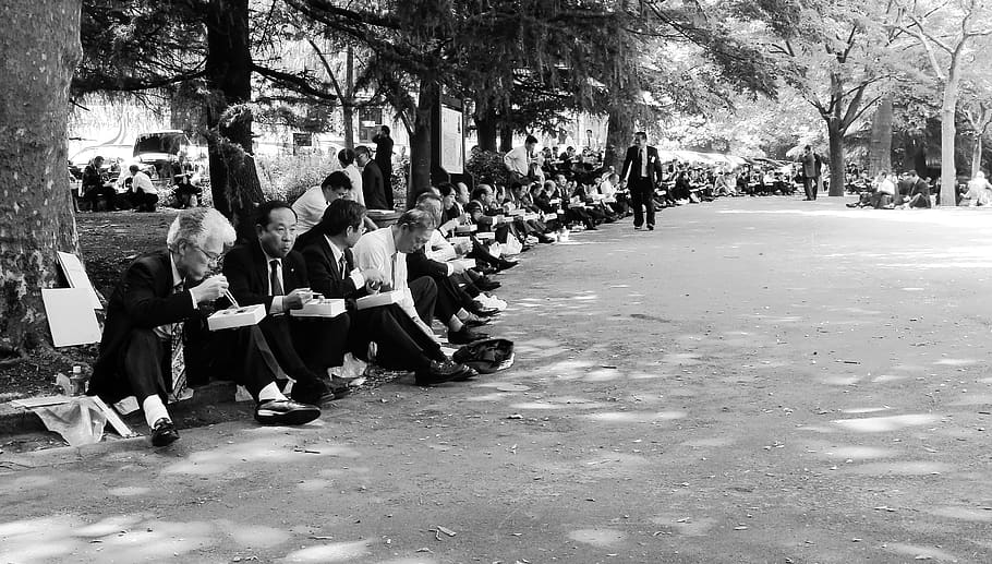 human, person, pedestrian, path, sitting, apparel, clothing HD wallpaper
