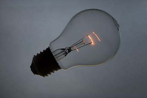 gray incandescent lamp photography, light bulb, lightbulb, filament HD wallpaper