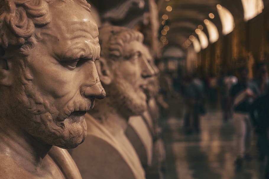 male head bust, human, people, person, roma, face, vatican museums, HD wallpaper