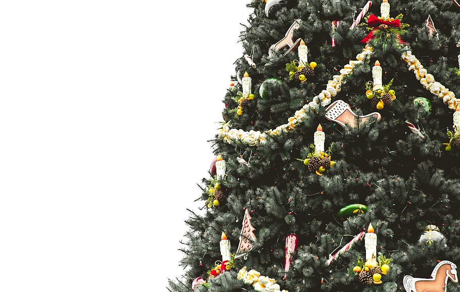 christmas, tree, decor, ornaments, holiday, season, candle HD wallpaper