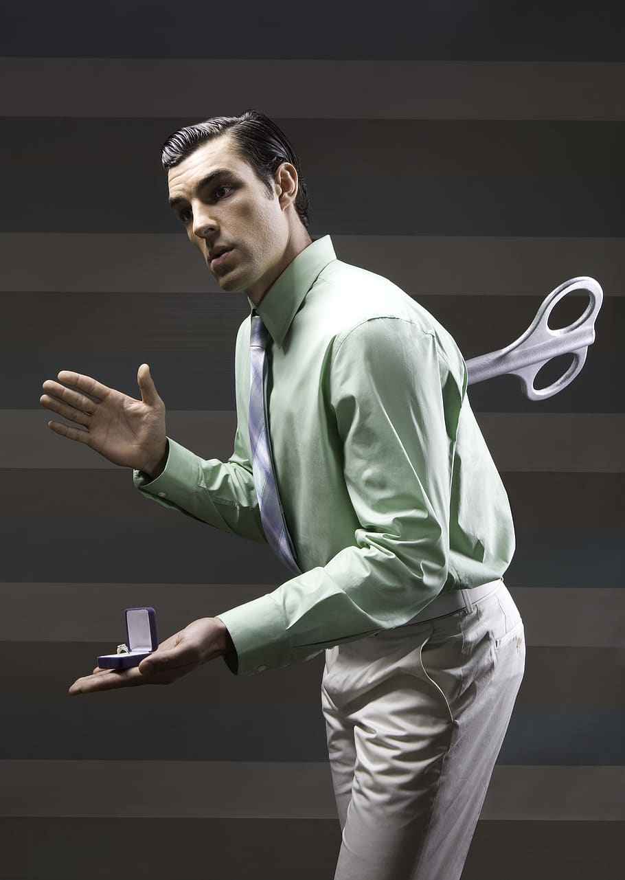 man wearing suit jacket clockwork toy, one person, three quarter length HD wallpaper