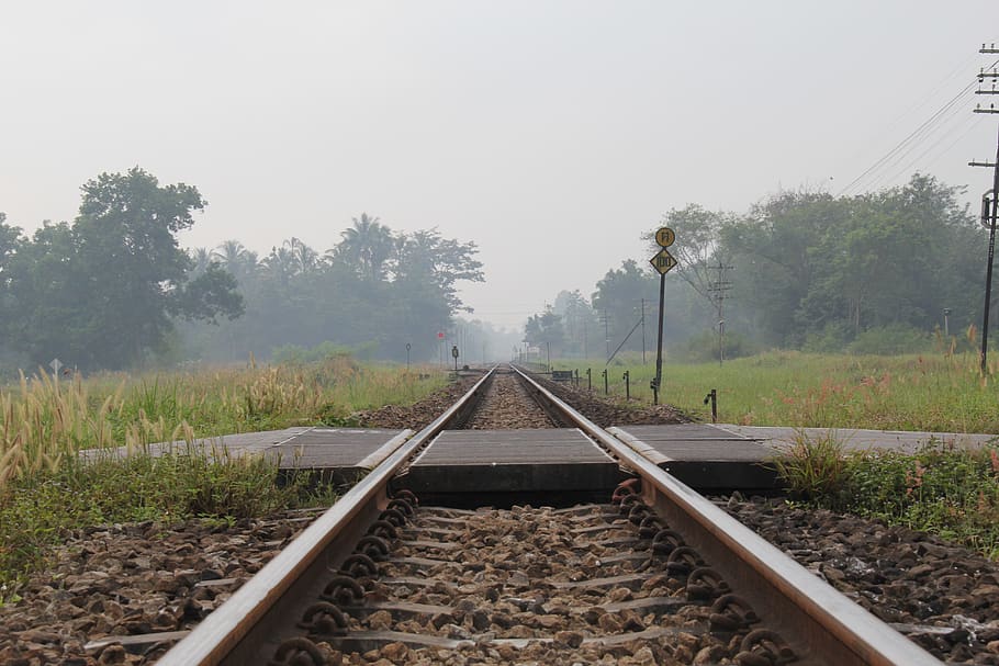 thailand, path, railway, train, choices, railroad track, rail transportation HD wallpaper