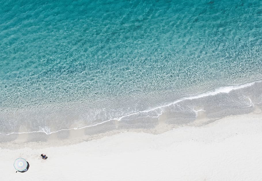 water, flow, beach, shore, blue, crystal, clear, sea, land HD wallpaper