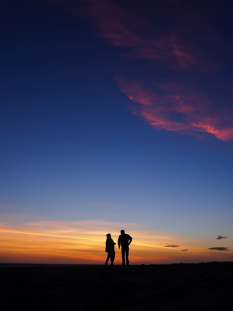 HD wallpaper silhouette photography of two persons standing human nature   Wallpaper Flare