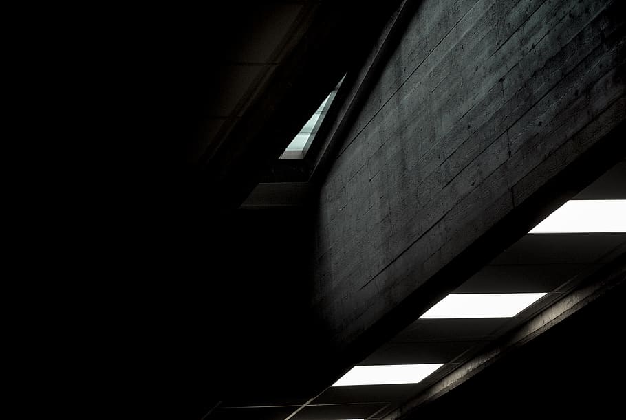 View of Wooden Attic, background, black and white, dark, design HD wallpaper