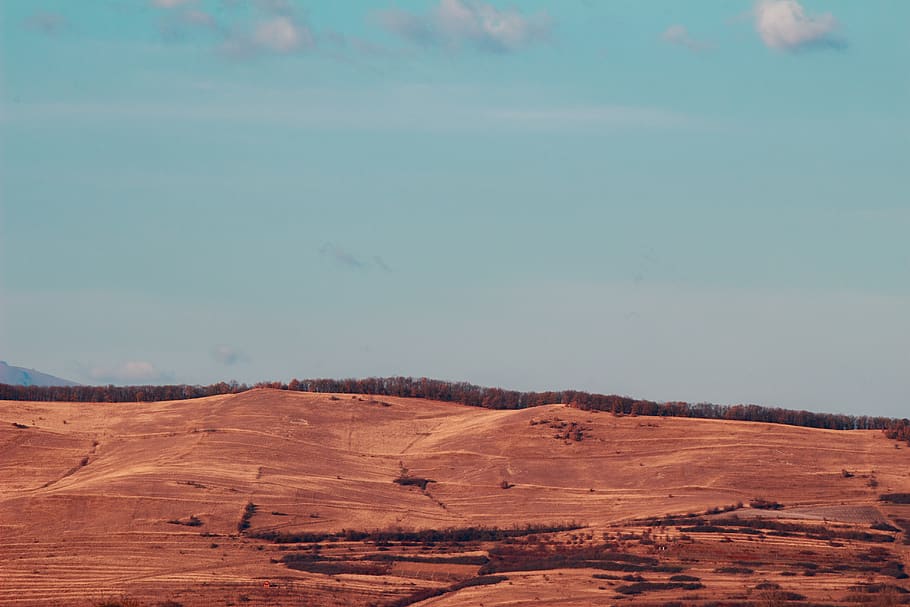 nature, outdoors, landscape, sky, hill, mesa, grassland, field HD wallpaper