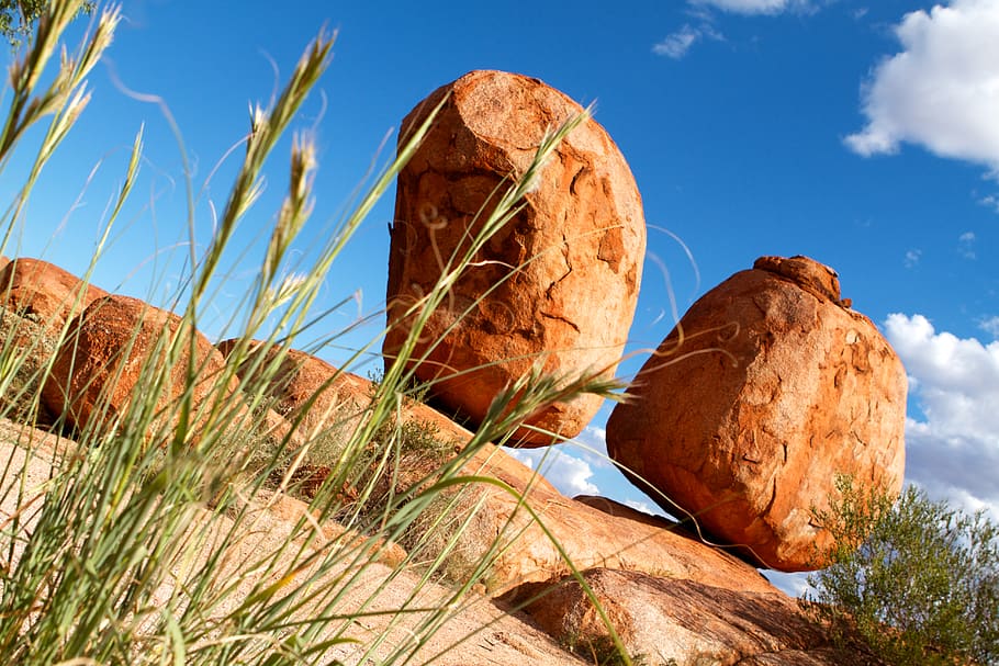 australia, warumungu, devils marbles, landscape, blue, nature HD wallpaper